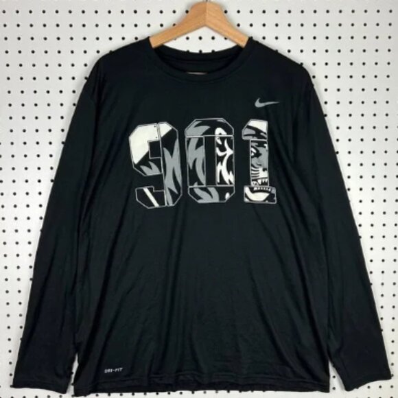 Nike 1 Cent Memphis Tigers Large Long Sleeve Shirt Basketball Team Issued Penny - Picture 1 of 4
